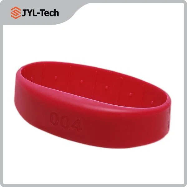 Custom Black/Blue/Orange/Pink/Yellow Color Debossed Logo RFID Silicone Wristband