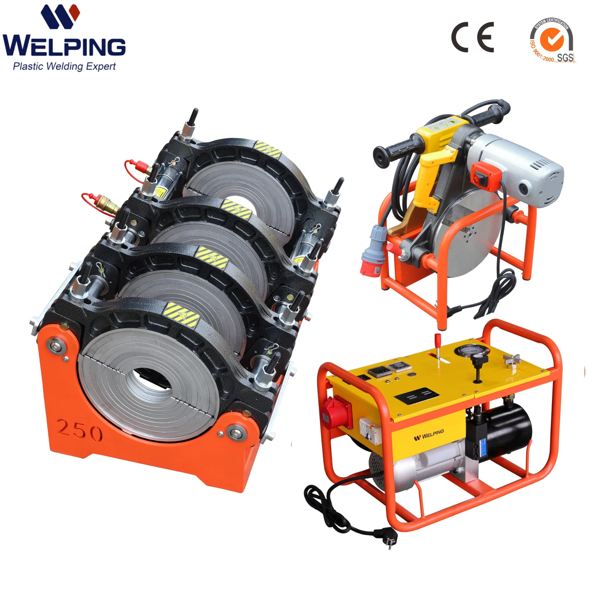 Welping 63-250mm HDPE Pipe Water Pipe Welding Machine Butt Fusion Welding Machine with CE ISO HDPE Pipe Welding Machine Price