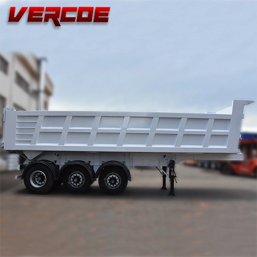 3axles Hyva Hydraulic Cylinder Heavy Duty End Dump Semi Trailer Sale in Ghana