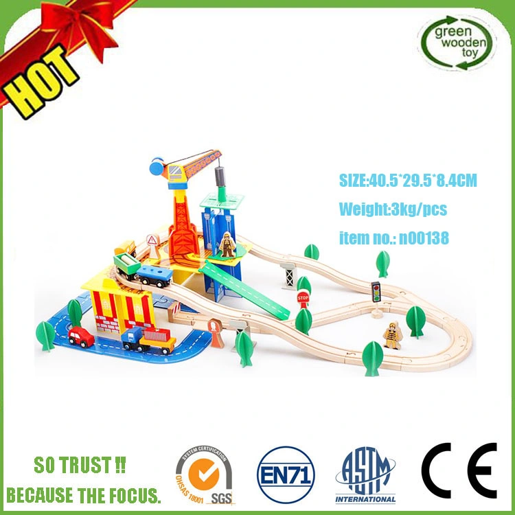 Wholesale/Supplier Cheap Educational 70 PCS Railway Wooden Toy Train Sets for Kids