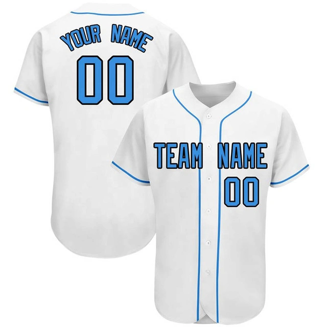 Джерси для бейсбола CUSTOM Stripe Blue 100% полиэстер, полная кнопка вниз Мужские футболки и топы Sportswear для бейсбола и софтбола для взрослых