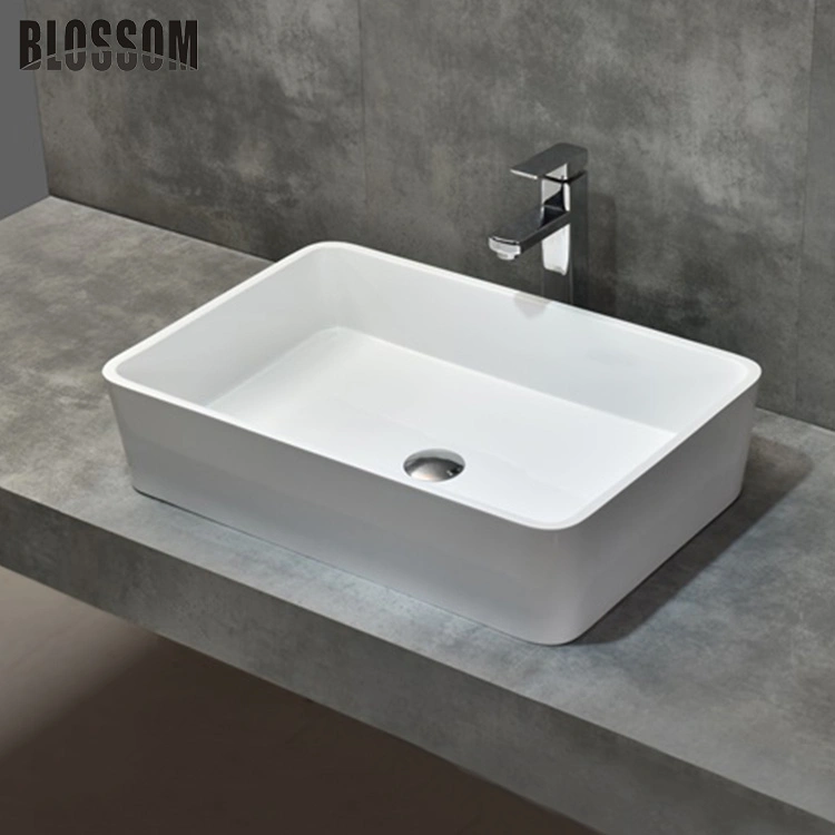 Wholesale Acrylic Resin Cabinet Bathroom Vanity Stone Counter Top Lavabo Art Washing Basin