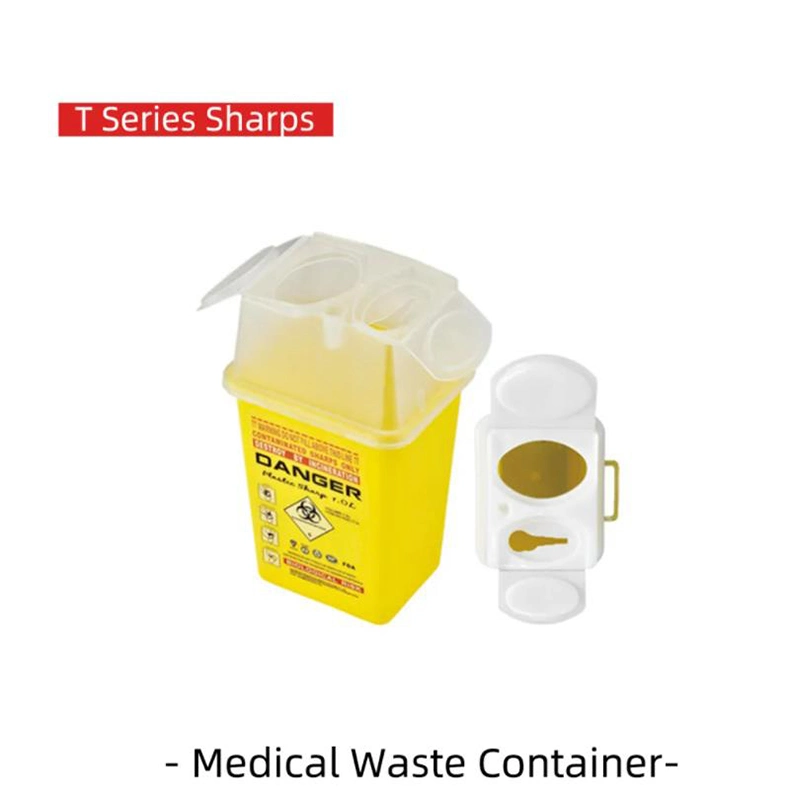 Médico plásticos farelos 1L Bin Agulha Caixa de sugestões de suprimentos descartáveis Biohazard tatuagem recipiente de resíduos