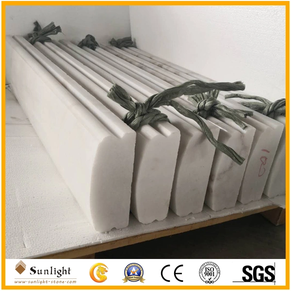 Popular Natural Stone Guangxi White Marble Balustrade Handrail for Stairs, Balcony