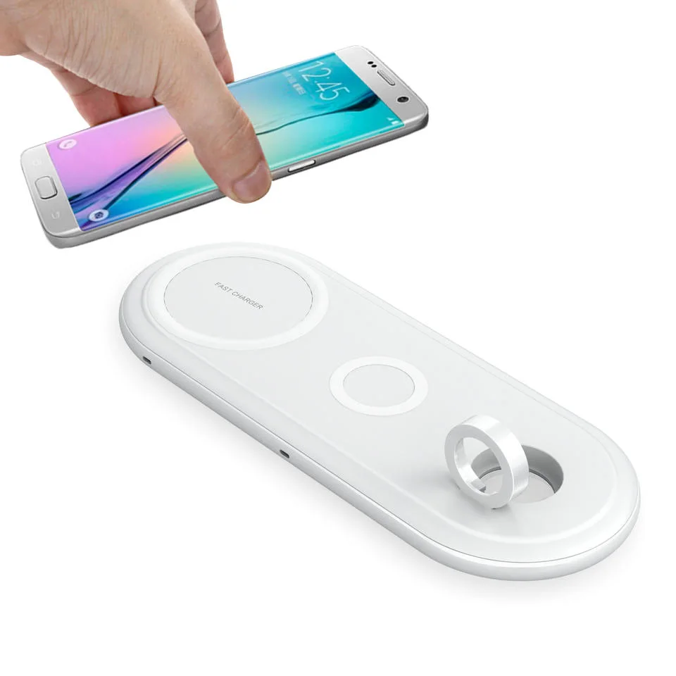 Le tout dans une station de charge de téléphone portable plat Watch Fast pliable chargeur sans fil 3 en 1 tampon avec la lumière