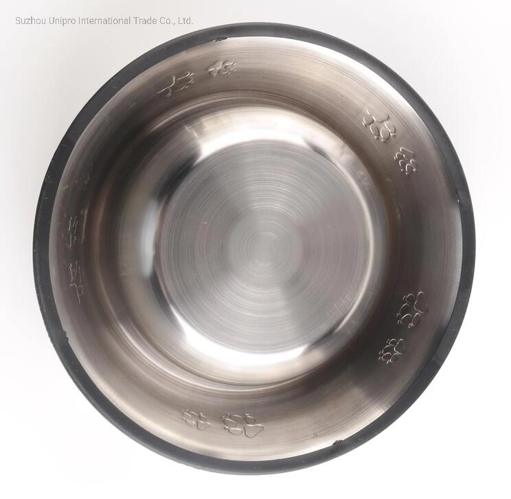 8oz to 96oz Embossed Non-Slip Stainless Steel Pet Bowl