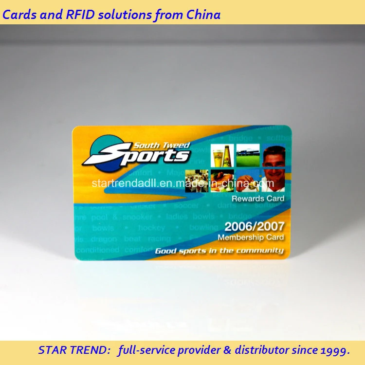 PVC/PET/Smart carte RFID de papier utilisé comme carte d'affaires, VIP, carte de membre de la carte, carte prépayée, carte-cadeau, carte d'accès, carte de jeu, carte de fidélité, carte ATM