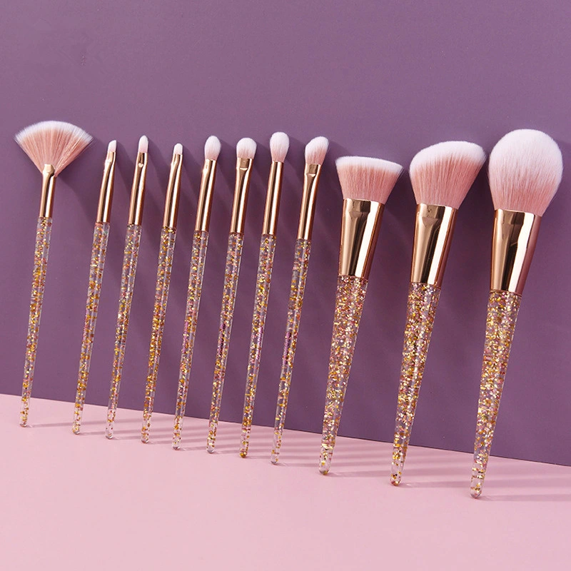 Private Label Bling Make up Brushes High quality/High cost performance Synthetic Shiny Crystal Glitter Diamond Custom Logo Makeup Brush Set