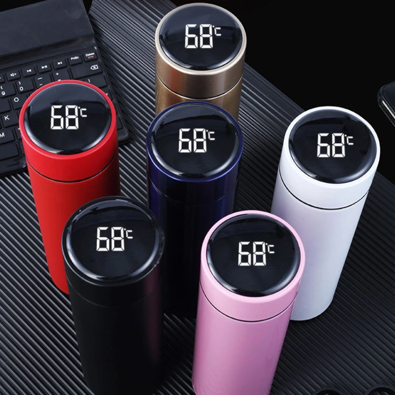 Sunflower Hot 500ml Stainless Steel Double Wall Life Vacuum Cup with Touch Screen Lid Temperature Display LED Smart Water Bottle