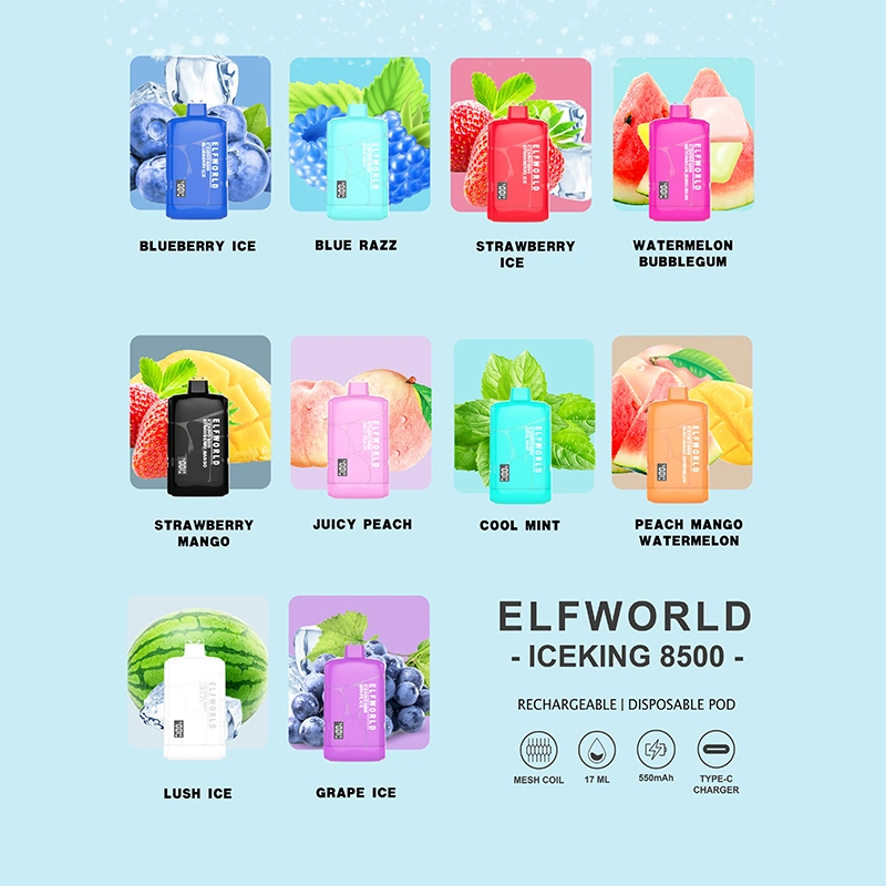 Wholesale/Supplier Newest Elfworld 0%2%5% Prefilled 20ml E-Liquid Factory Supplier 6000 8000 9000 12000 15000 20000 Puffs15K 18K20K Custom Mini Disposable/Chargeable Vape Vep E-Cig