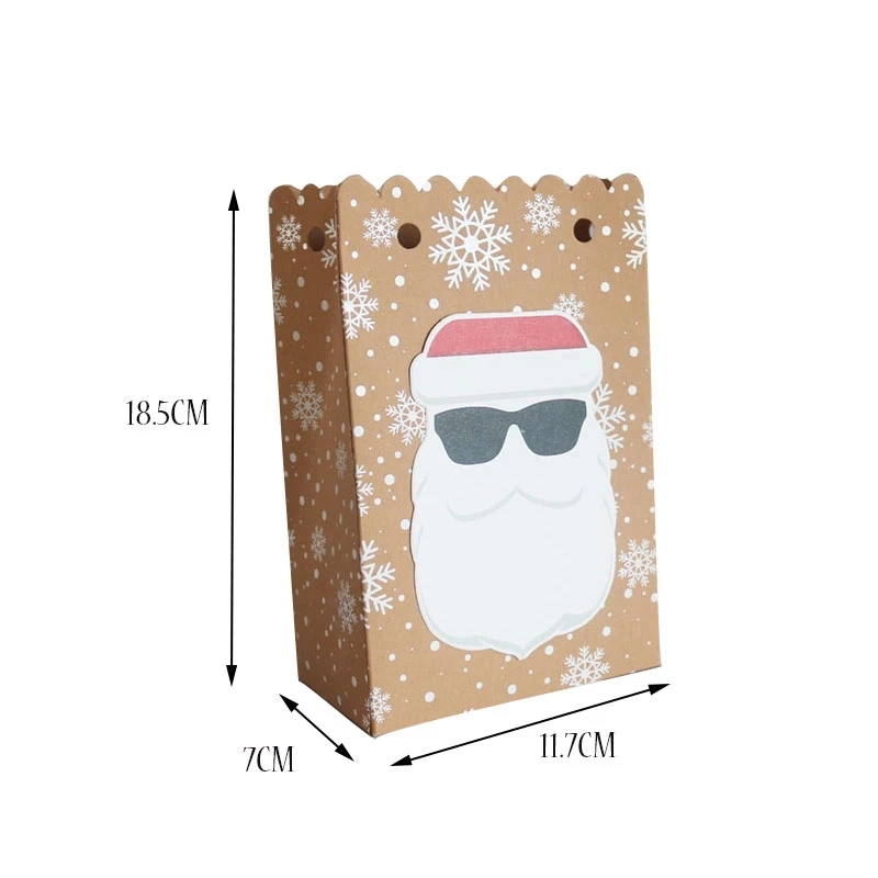 Christmas Birthday Party New Year Kraft Paper Food Gift Packing Bag