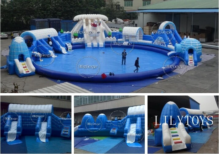 Inflatable Water Park Giant Amusement Park with Big Pool