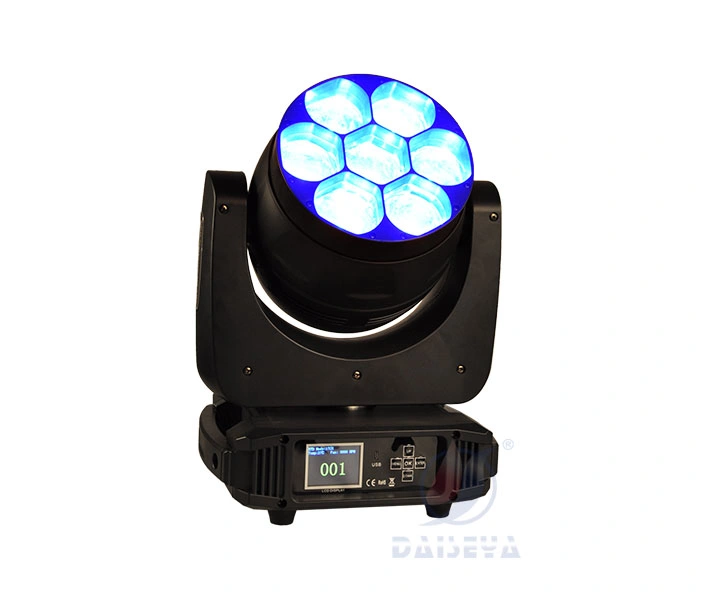 DJ Stage Bar KTV disco Nightclub 7X40W LED Wash Zoom Feixe com luz de movimento do efeito de nitidez RDM, Head Stage Lighting