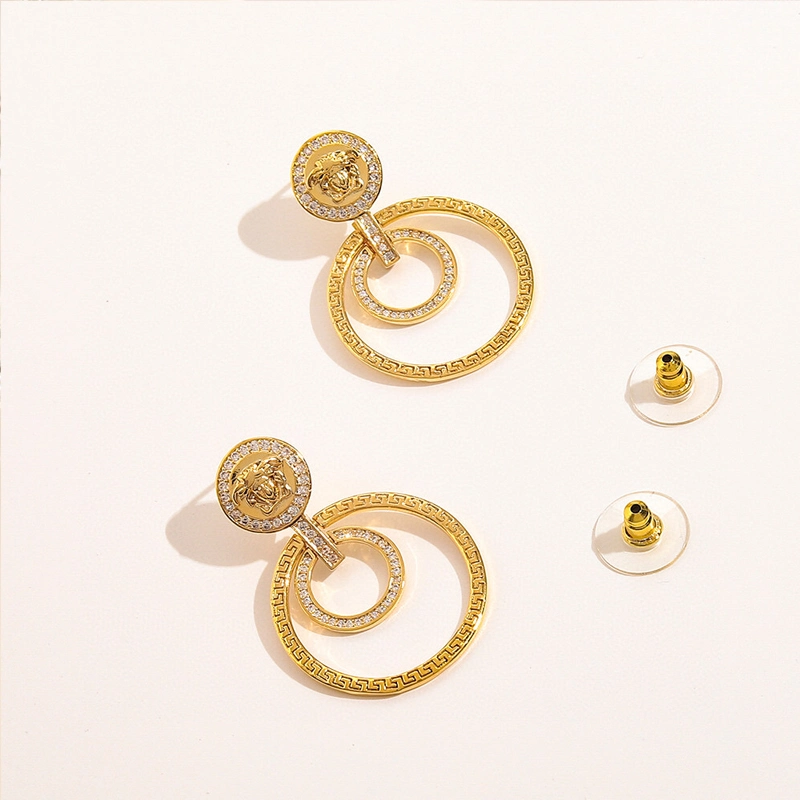 Wholesale Jewelry Replica Brand Medusa Earrings Copper Earrings Fashion Accessories