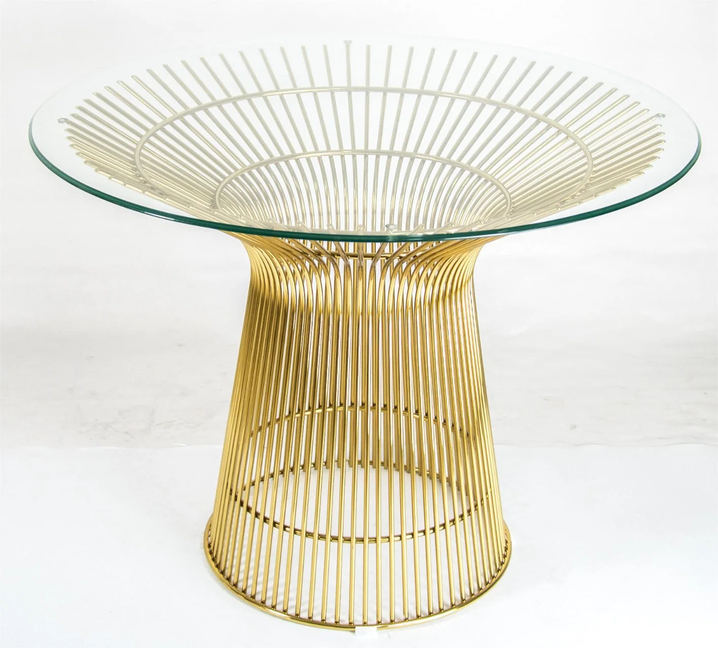 China Foshan Furniture Manufacturer Supplier of Stainless Steel Wire Round Coffee Table