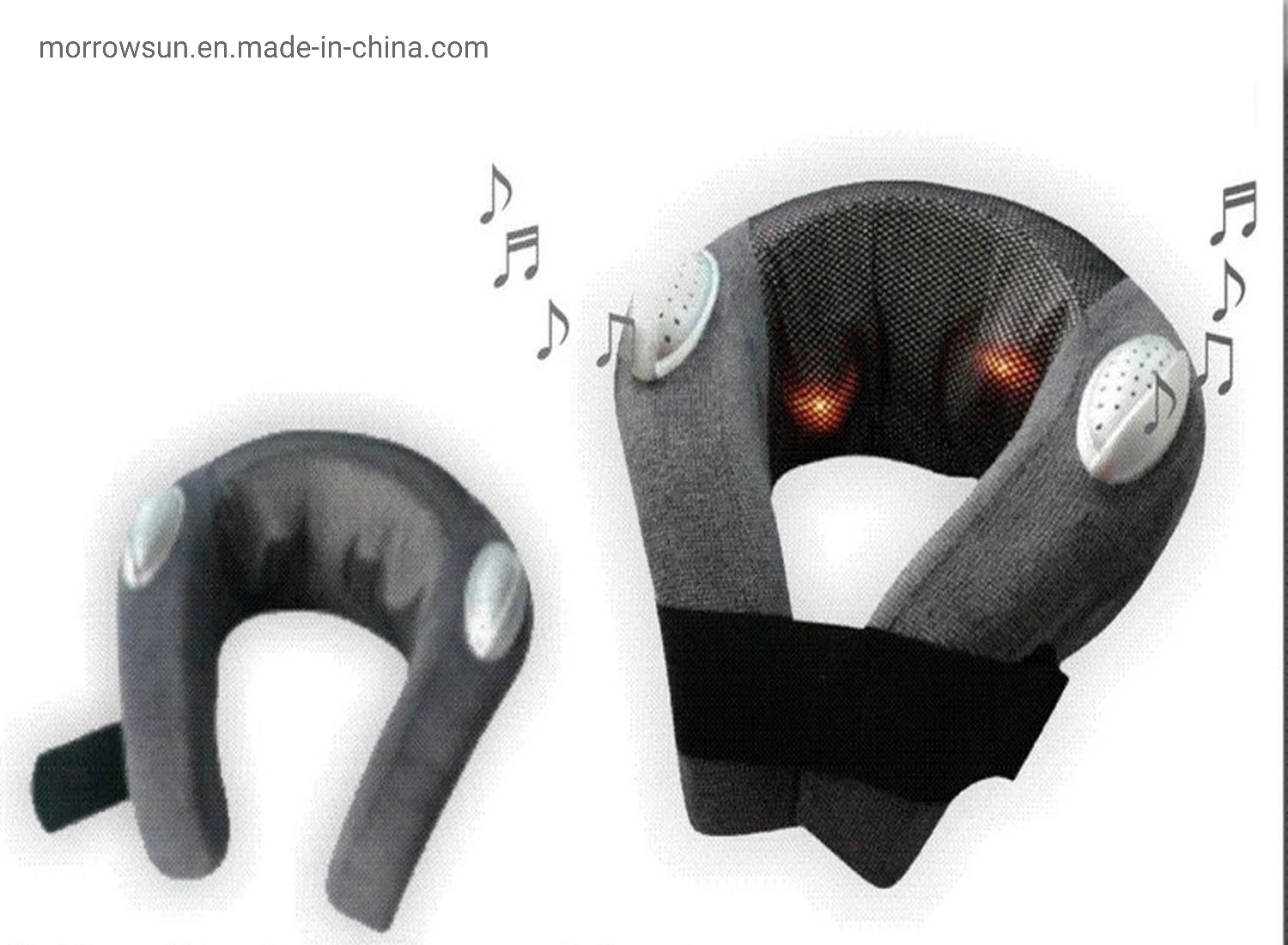 New Style Vibration & Infrared Heat Shiatsu U Shape Travelling Massage Pillow with Music Function