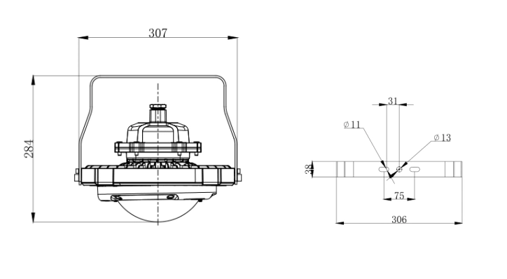 Zone21 Zone22 IP66 High Brightness Pendant Explosion Proof Light Anti Explosion High Bay LED Lamp