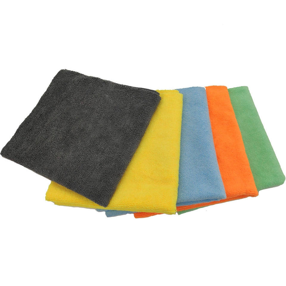 40*40cm 320GSM Overlocked Multiple Cleaning Standard Warp Knitting Microfiber Cloth for Auto Detailing Drying Buffing Waxing Polishing Dusting