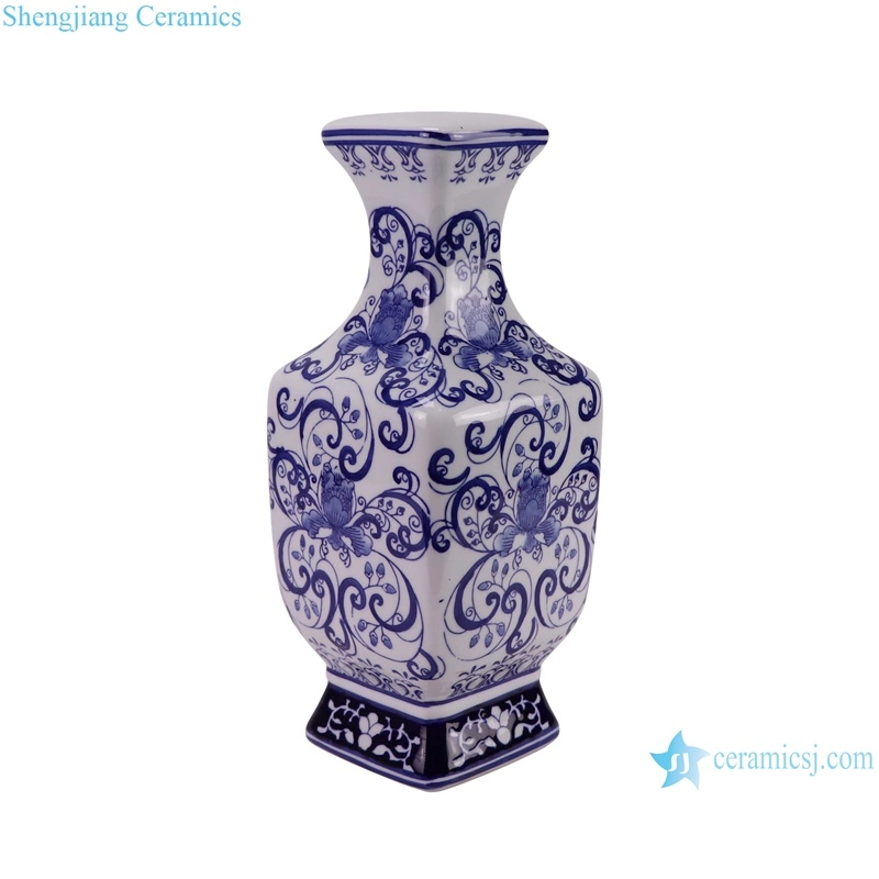 Ds-Rypu48 Blue and White Flower Pattern Ceramic Body for Table Lamp