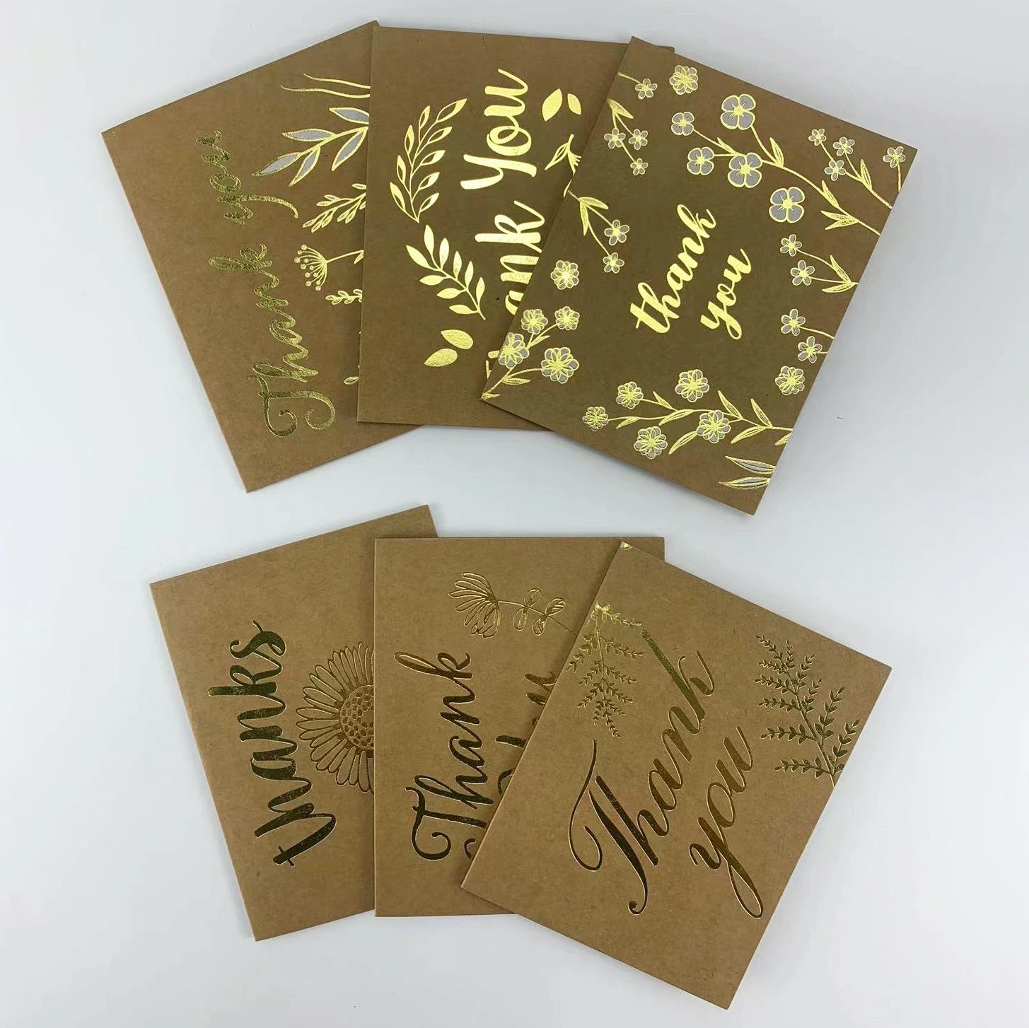 Custom Golden Foil Stamping Printing Greeting Cards Happy Birthday Cards Hollow Cards Wedding Gift Card Christmas Greeting Cards