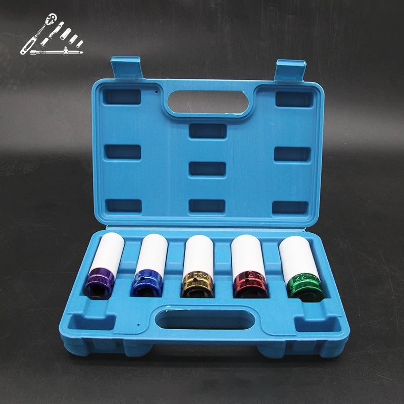 Best Price 5PCS CRV Material Customized Colorful 1/2" Impact Socket Sets Tyre Protection with Box Packed