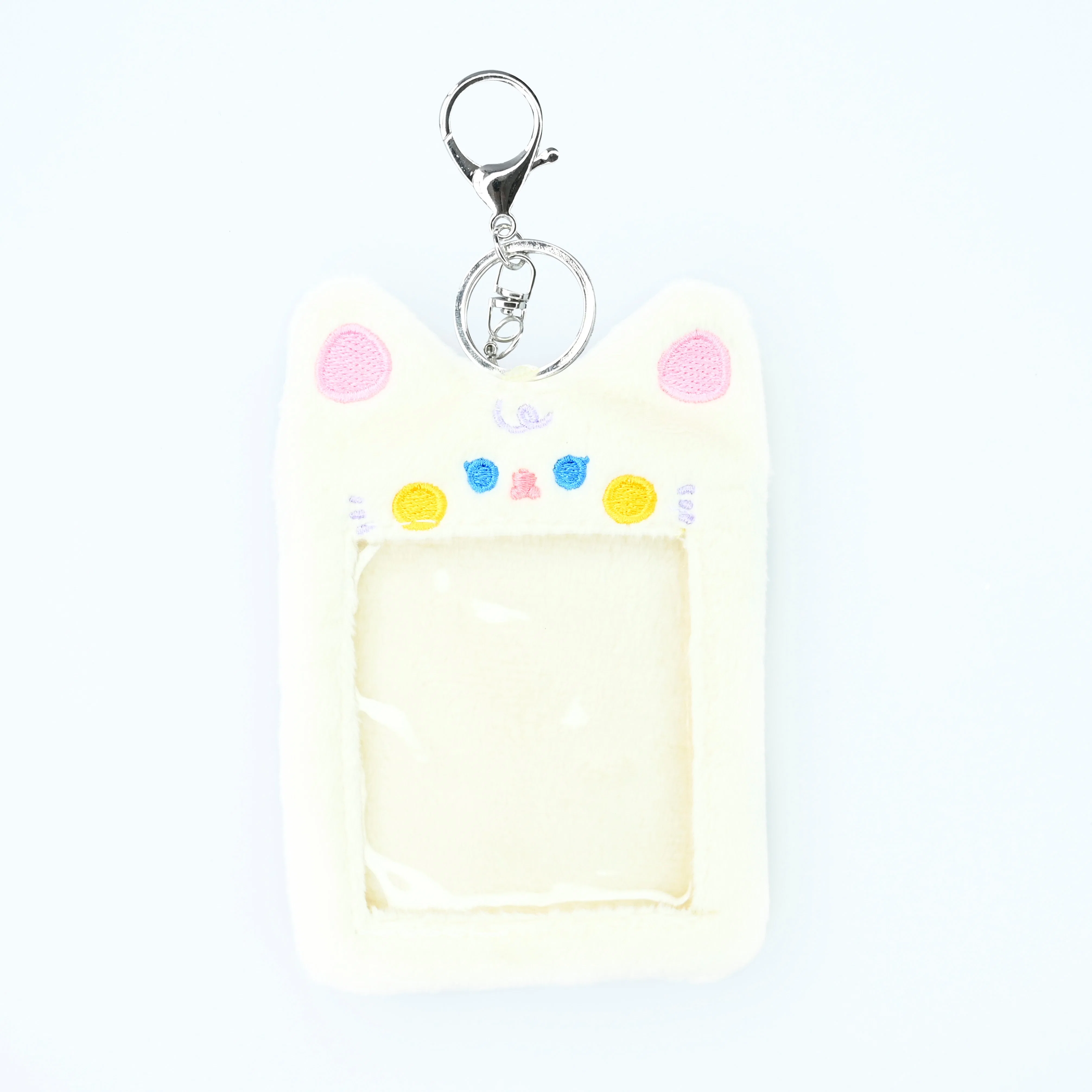 Customized Lovely Photo Card Holder Transparent Case Plush Cover Bag