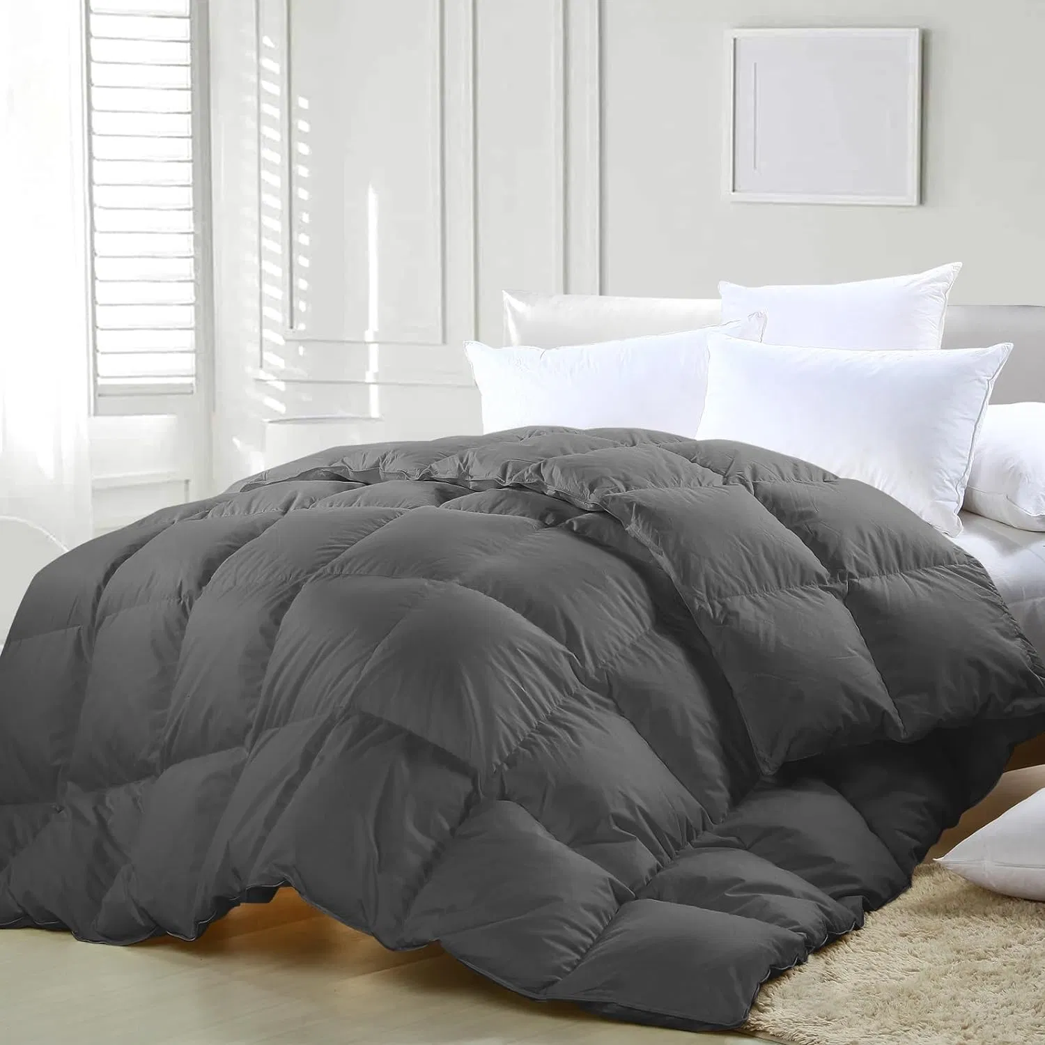 Edredón de plumón orgánico algodón conjunto de colcha de pato de ganso conjunto de comforter Para ropa de cama Home Hotel Wedding Double King Comforter