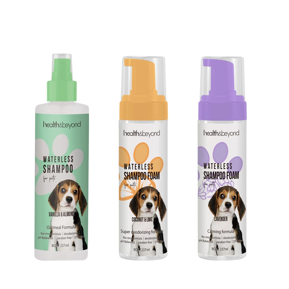 Fábrica OEM/ODM Productos de alta calidad Deodorizando Champú seco sin agua para mascotas Para perros y gatos