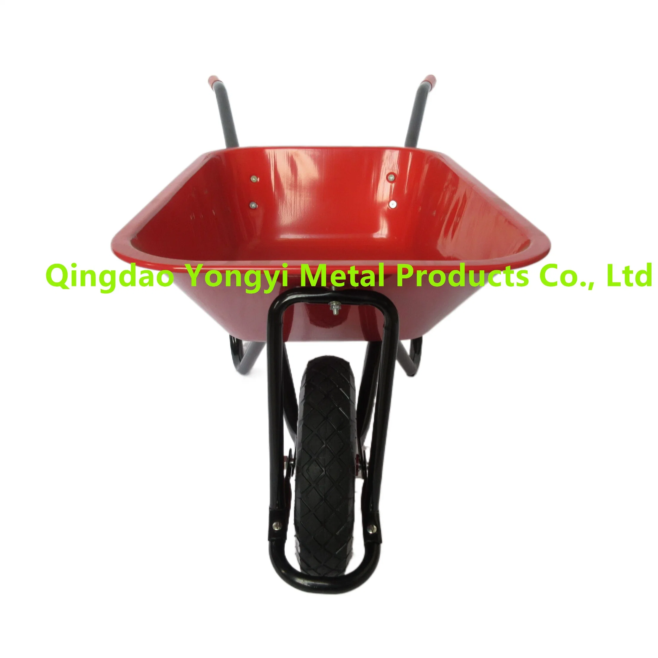 Wb5009 Heavy Duty Construction Trolley Wheelbarrow with 90L Metal Tray Wheel Barrow Tool Cart Hand Cart