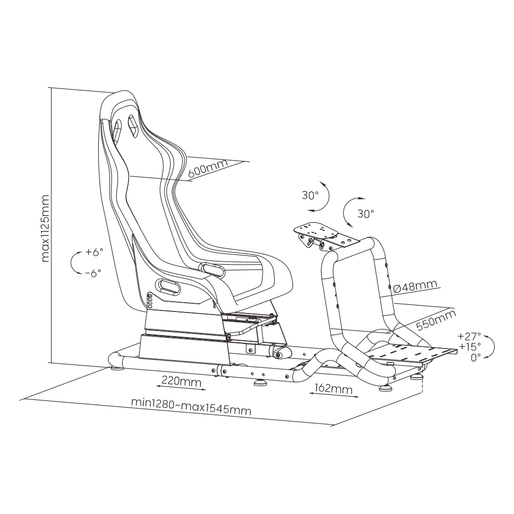 Factory Manufacture Steering Wheel Frame Stand Car Video Game Chair Racing Simulator Cockpit