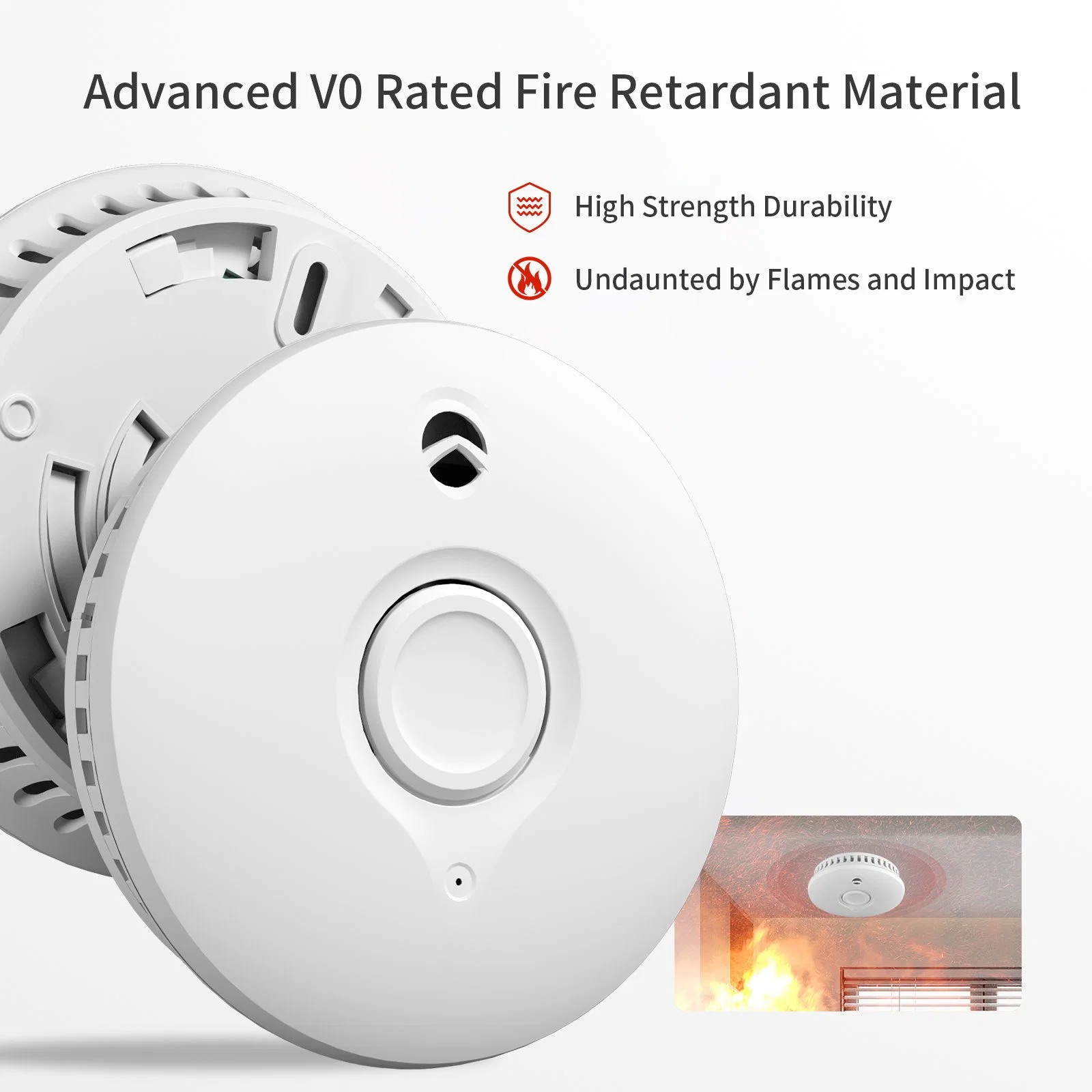 Venta caliente de 10 años Detector de humo y detector de monóxido de carbono en uno de 10 años de la alarma de humos de incendios de Wireless Home