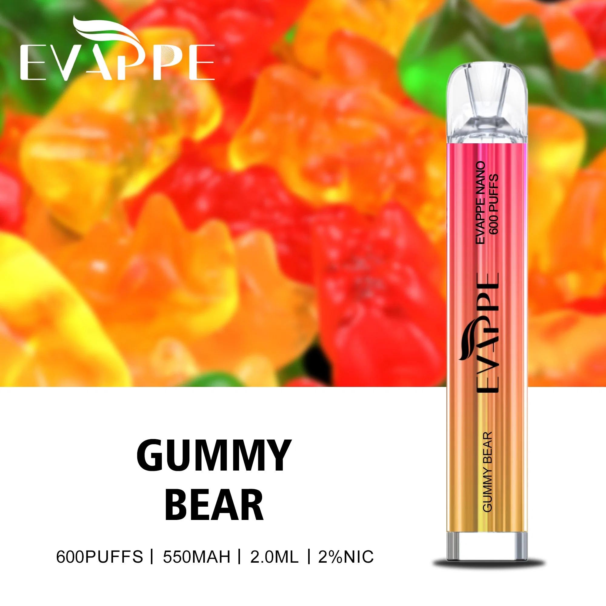 Fournisseur en gros Vape Pen jetable Vipe Pen E cigarette E Vape vaporisateur Atomizer Evappe Nano 600 puffs 2 ml 550 mAh Ce RoHS prix grand professionnel sér