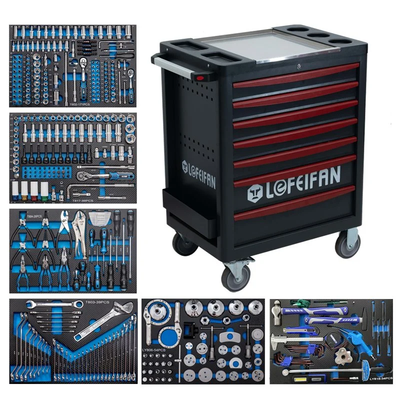 Armario de caja de herramientas de reparación automática con herramientas 1~7drawers Trolley móvil En ruedas