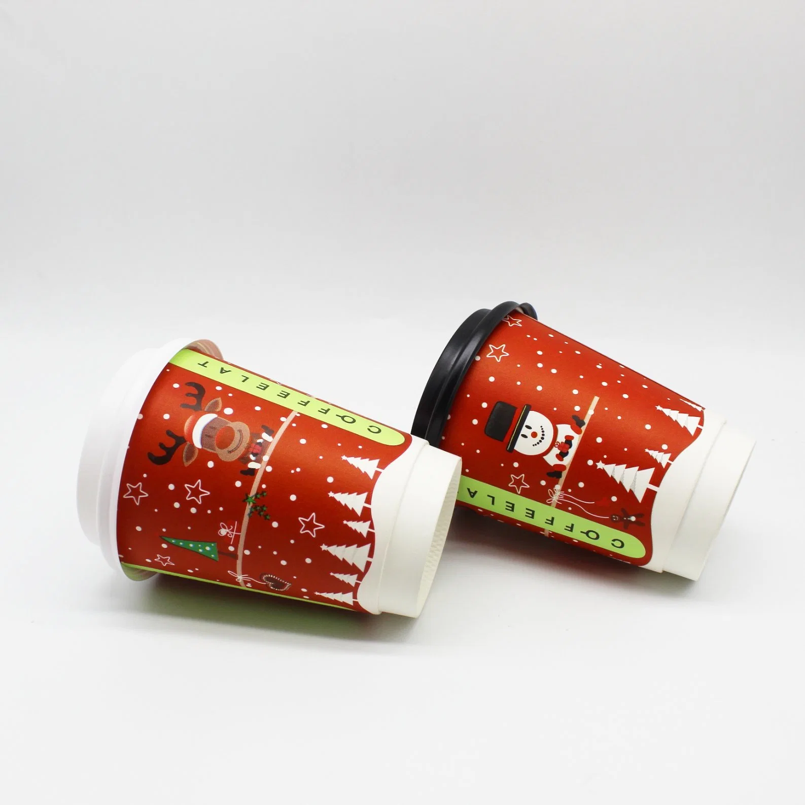 Santa 12oz Disposable Paper Christmas Cups