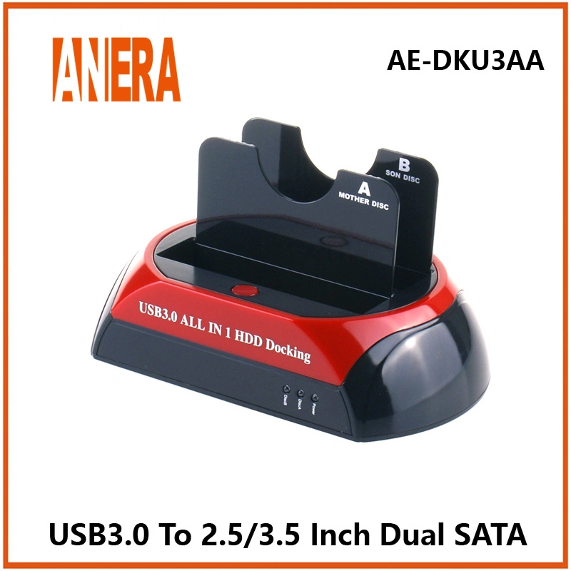 Anera USB3.0 de alta calidad, todo en uno de 3,5 pulgadas de doble estación de acoplamiento para disco duro SATA de 2,5/3,5 pulgadas SATA/IDE HDD/SSD Alojamiento