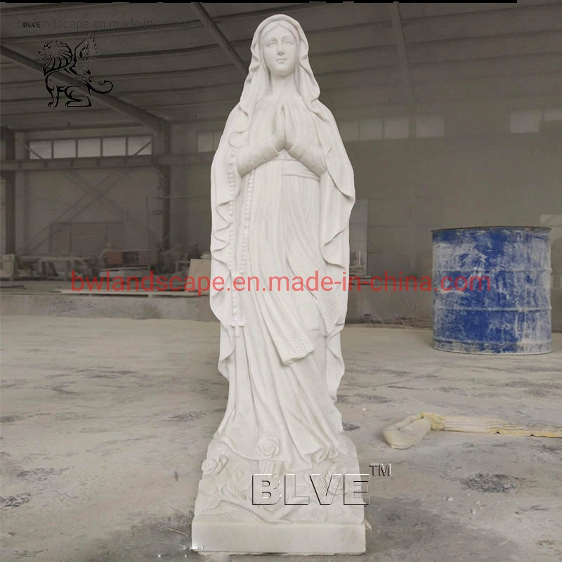 Blve Church Life Size White Stone Catholic Religious Outdoor Statues Marble Virgin Mary Statue for Sale