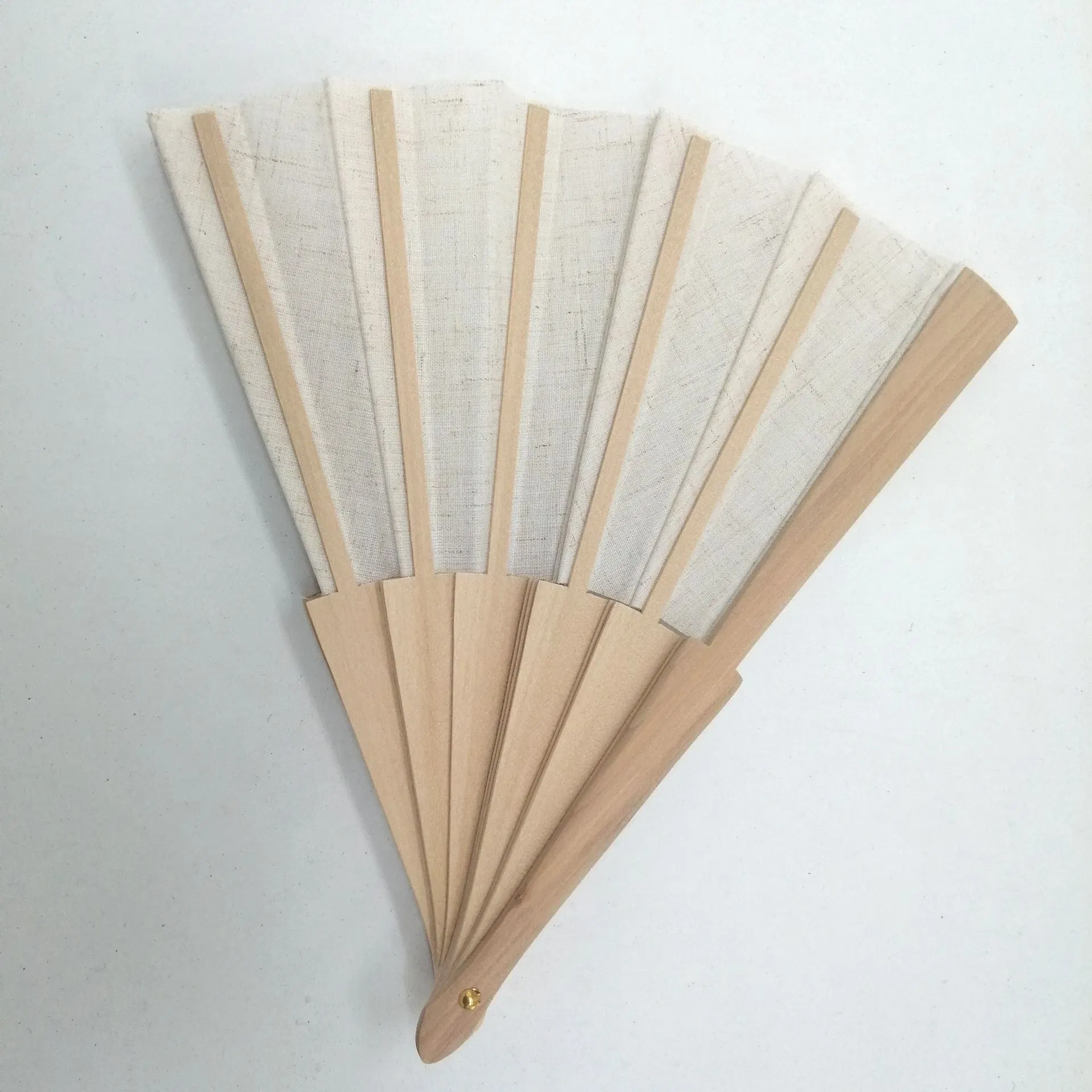 Custom Printing Fabric Foldable Hand Held Fan Bamboo and Wooden Fan