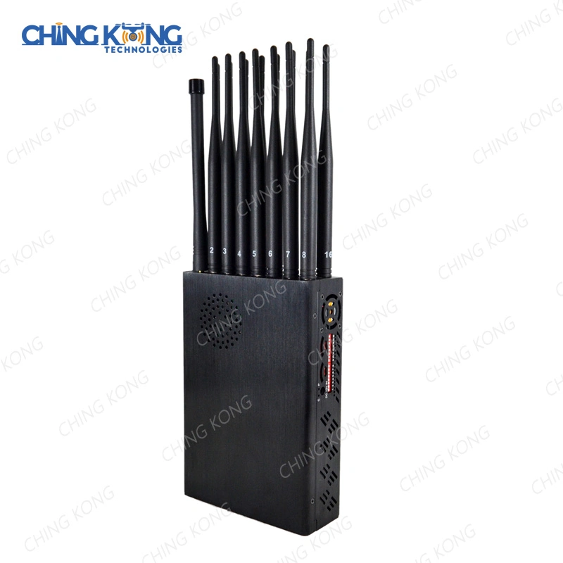 16 Antennas 16W Nylon Cover Handheld GSM/3G/4G/5g Mobile Phone Wi-Fi Lojack GPS Tracker Jammer