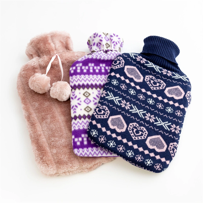 Christmas Gift Rubber Hot Water Bag Cover Knitted Cover