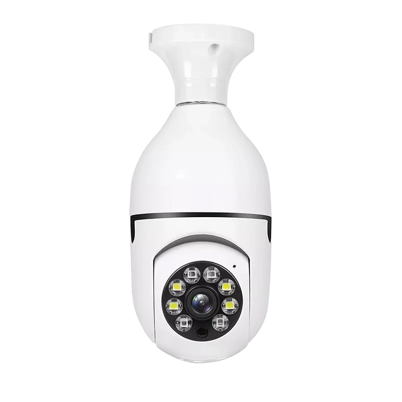 Câmara IP CCTV de monitorização automática de humanos de 355 graus Wi-Fi sem fios Monitor de vigilância de lâmpadas HD E27 DE 1080P