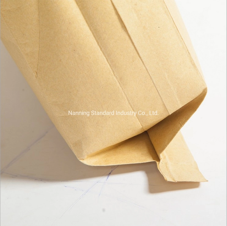 Food Grade Leak Proof Flour Rice Sugar Kraft Paper Packaging Bag 10kg 20kg 25kg