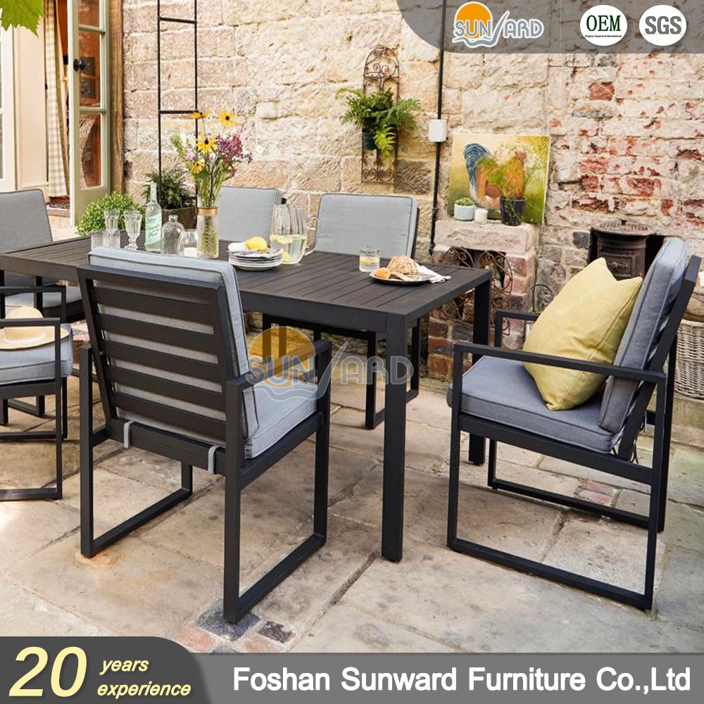 Cozy Patio Outdoor Fabric Fast Dry Foam Garden Furniture Aluminum Leisure Restaurant Home Table and Chairs Hotel Resort Dining Chair Furniture