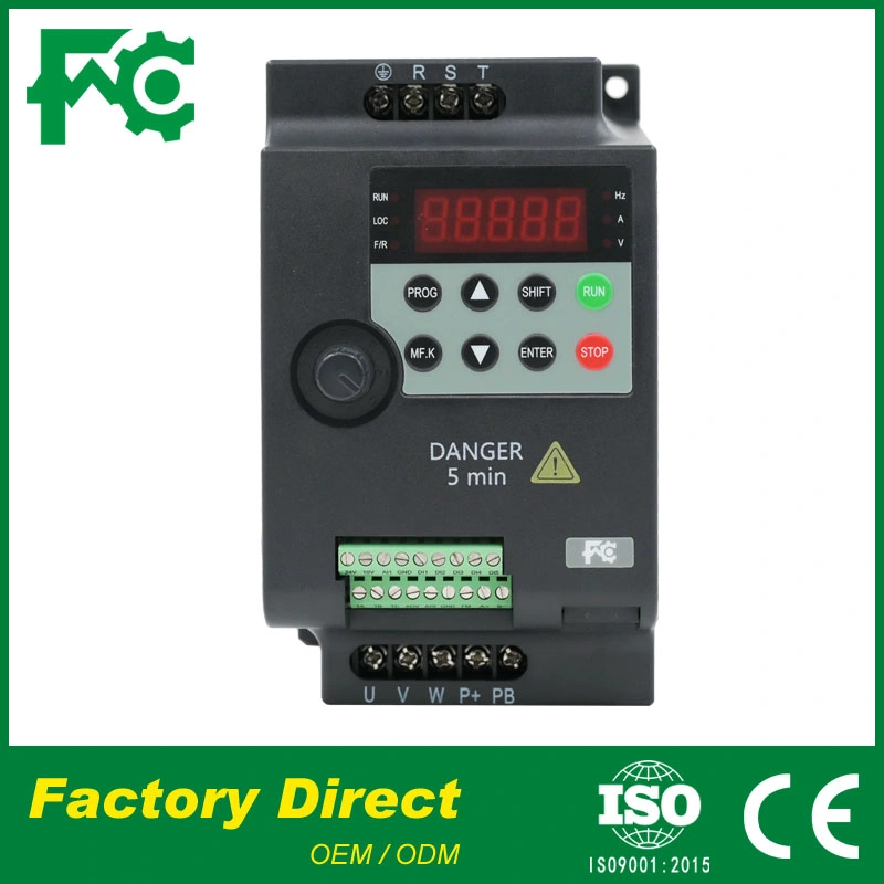 FC100e Mini VFD 50 / 60 Hz 220 V / 380 V entrée, moteur 0,4 kW~15 kw