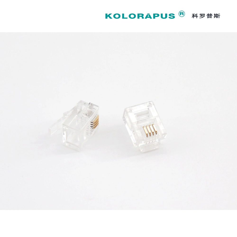 Kolorapus Four-Core Conector RJ11 Teléfono de la cabeza de cristal