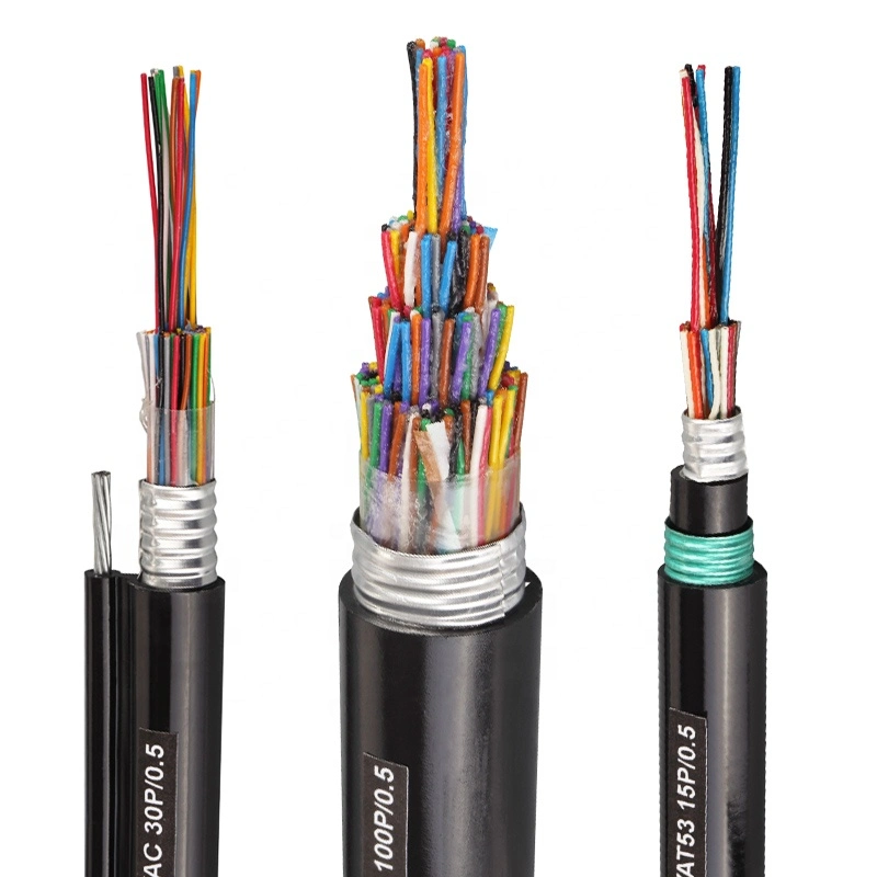 5pairs 10pairs 20pairs 30pairs 50pairs 100pairs 0.4mm 0.5mm Aerial Communication Cable with Steel Wire Hyatc Hyac