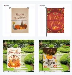 Custom Fall Thanksgiving Themed Garden Flags for Yard Party Decorations