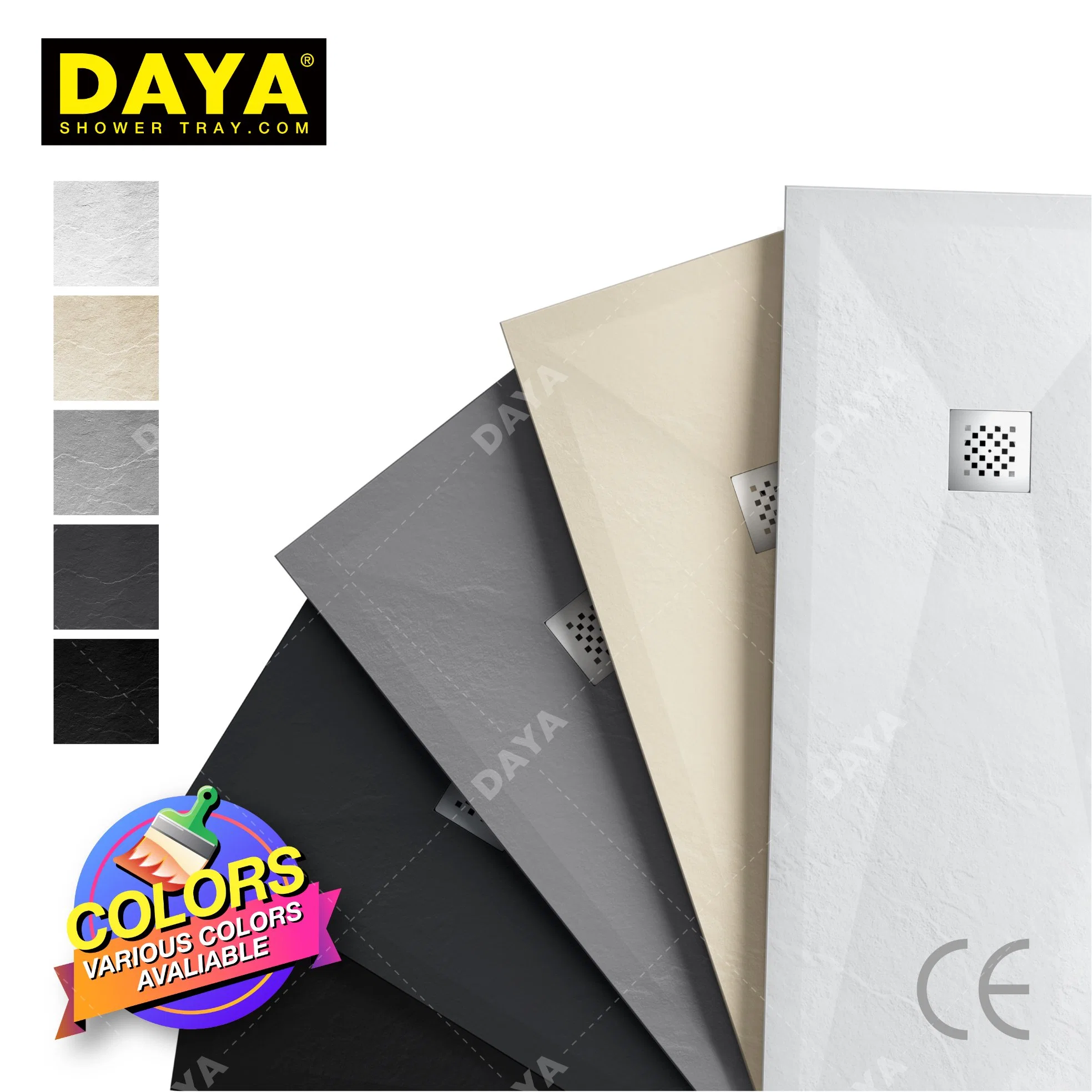 Daya Rectangle Resin Base Plate Shower Colorful Bathroom Toilet Villa Usage Shower Tray