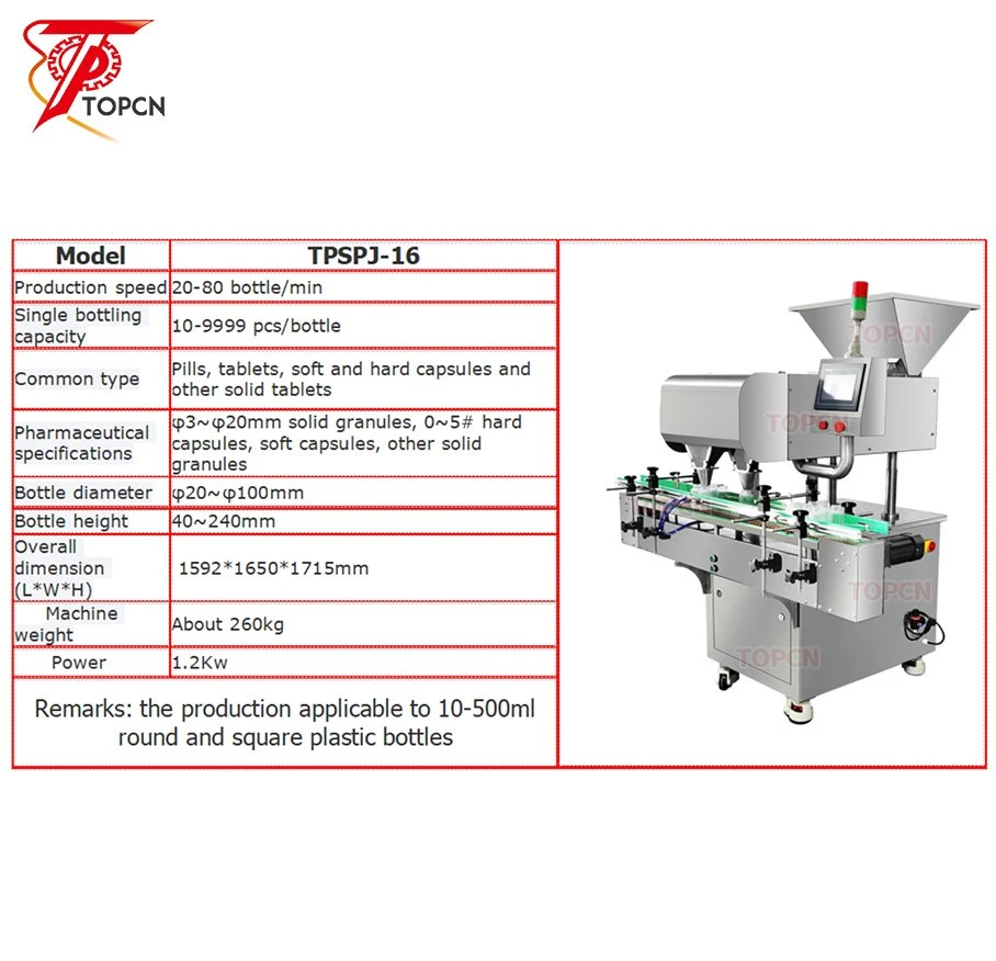 Automática 8 Lane Tabela Comprimido Capsule Tablet Counting Machine for Farmácia