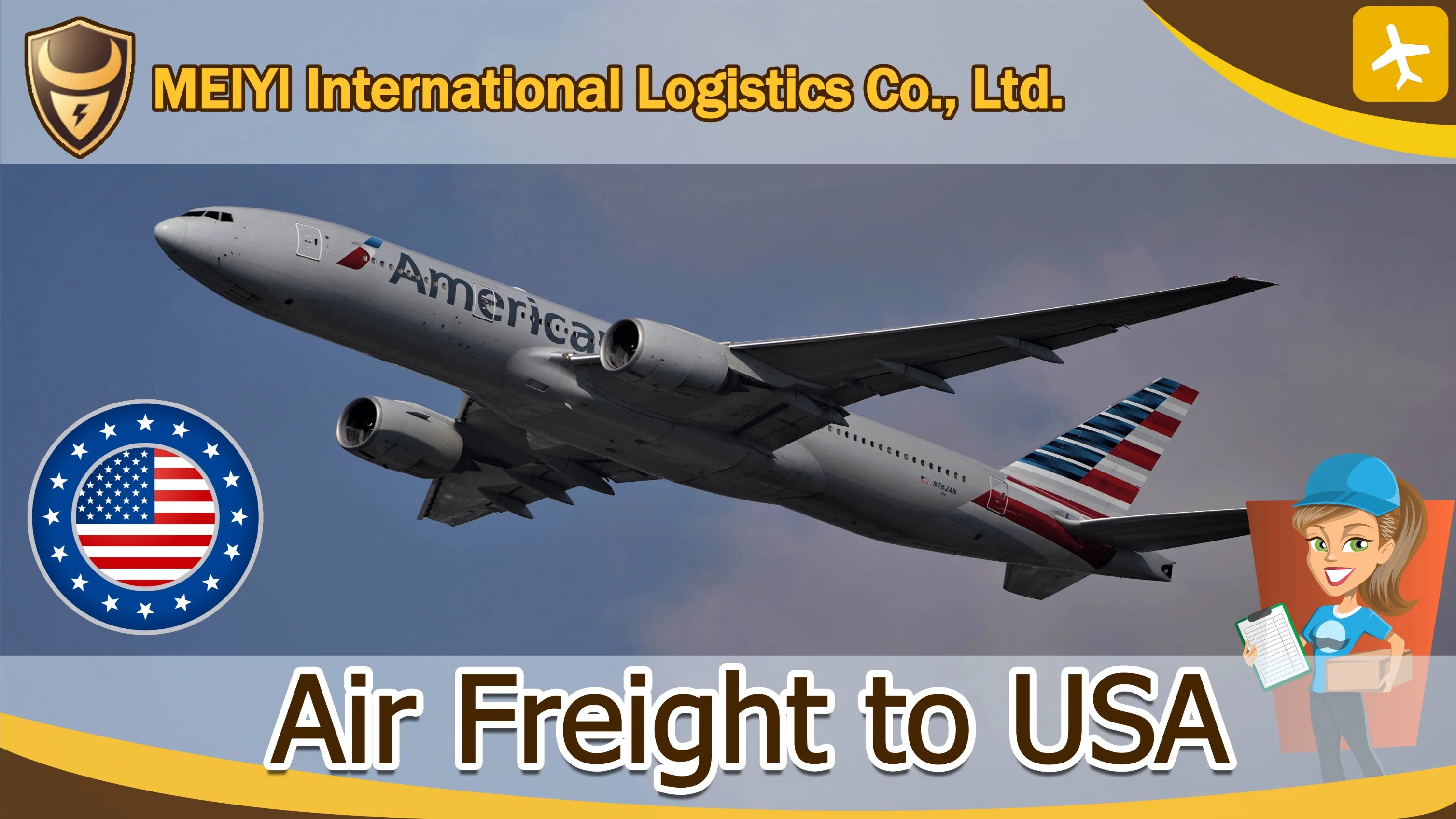 DDP DOOR-DOOR Air Freight From China To MCI7, USA by Amazon FBA Forwarder