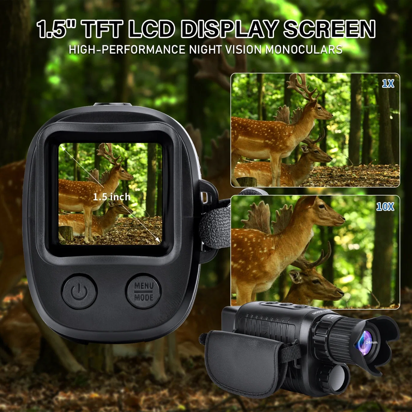 Gtmedia N1 Night Vision UHD Binoculars for Camping with 2.3 Inches Large LCD Screen, Easy for Viewing and Comfortable to Eyes.